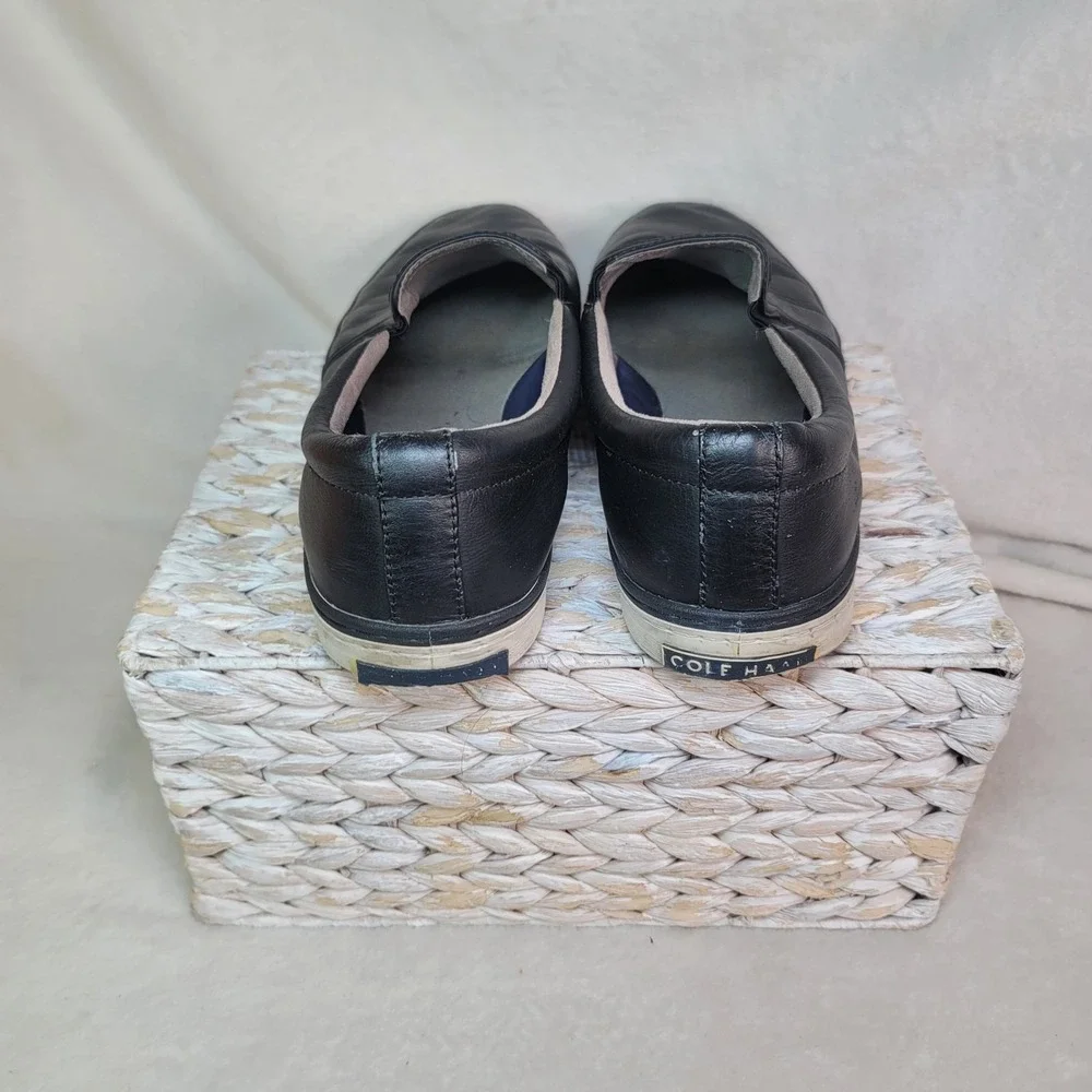 COLE HAAN Grand OS Franklin Black Sz 12 M Men‎ Slip-On Leather Loafers Sneakers